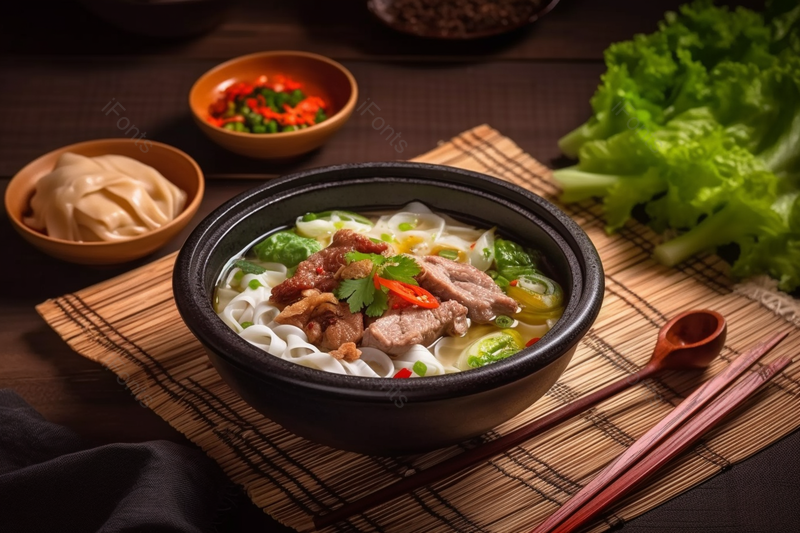 桌子上摆放的牛肉面,高清,摄影图,摄影图片,图片大全,摄影图免费下载